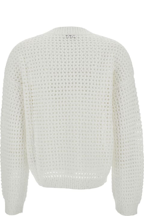 Sweaters for Women Brunello Cucinelli Pullover With V Neckline In Open-work Knit