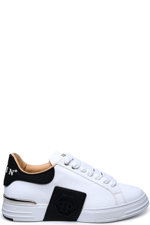 White Leather Phantom Sneakers