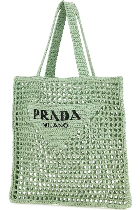 Sale for Women Prada Mint Green Raffia Shopping Bag