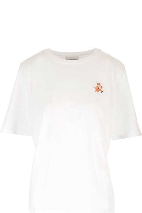 Maison Kitsuné Topwear for Women Maison Kitsuné White T-shirt With Speedy Fox Patch