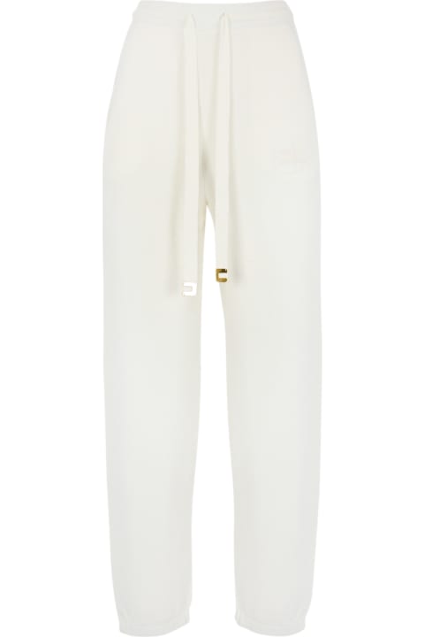 Fleeces & Tracksuits for Women Elisabetta Franchi Ivory Cotton Sports Trousers