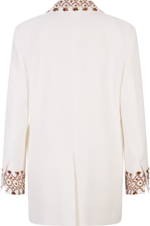 Ermanno Scervino Coats & Jackets for Women Ermanno Scervino White One-breasted Jacket With Embroidery