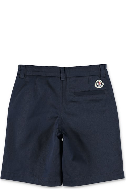Moncler Bottoms for Boys Moncler Kid - Logo Cotton Gabardine Shorts