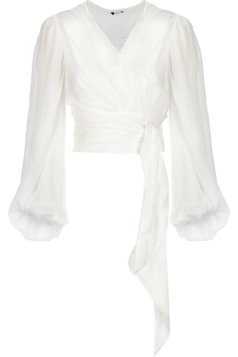 ウィメンズ Elisabetta Franchiのトップス Elisabetta Franchi White Silk Shirt