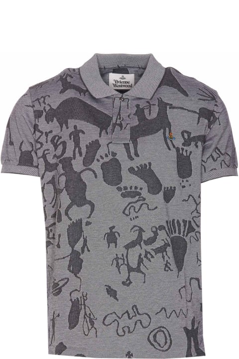 Clothing for Men Vivienne Westwood Cavemen Orb Logo Classic Polo