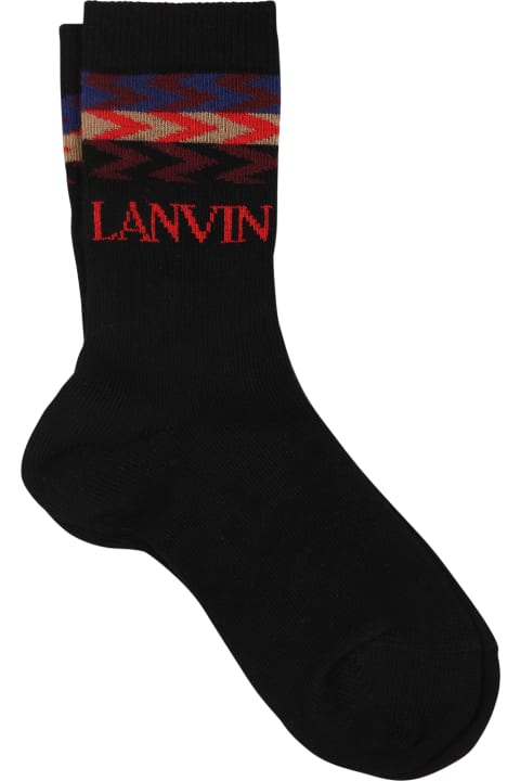 ボーイズ Lanvinのシューズ Lanvin Black Socks For Boy With Logo