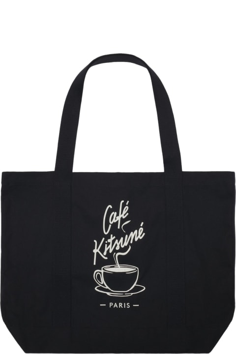Maison Kitsuné Totes for Women Maison Kitsuné Cafe Kitsune Coffee Cup Tote Bag