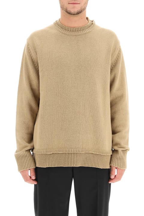 Sweaters for Men Maison Margiela Crew Neck Sweater With Elbow Patches