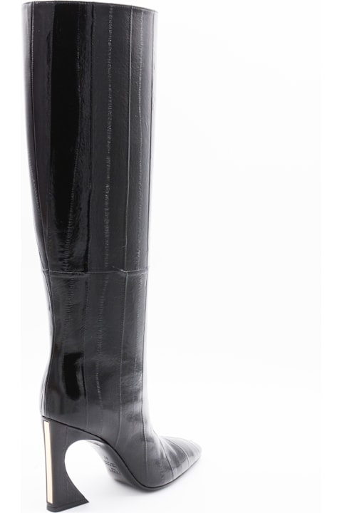 Fendi Black Leather Arco Boots