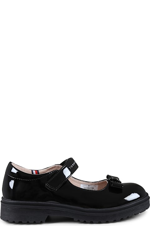 Homeware Tommy Hilfiger Black Ballet Flats For Girl With Logo