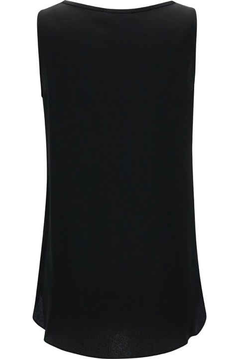 Fashion for Women Antonelli 'perugia' Black Sleeveless Top With U Neckline In Silk Blend Woman
