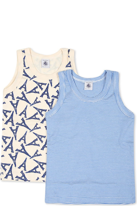 Homeware Petit Bateau Multicolor Tank Top Set For Girl With Tour Eiffel