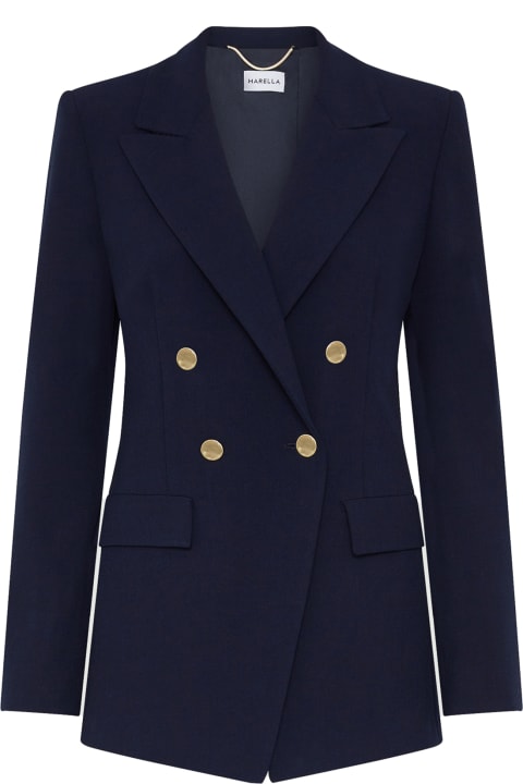Marella Clothing for Women Marella Blue Double-breasted Jacket