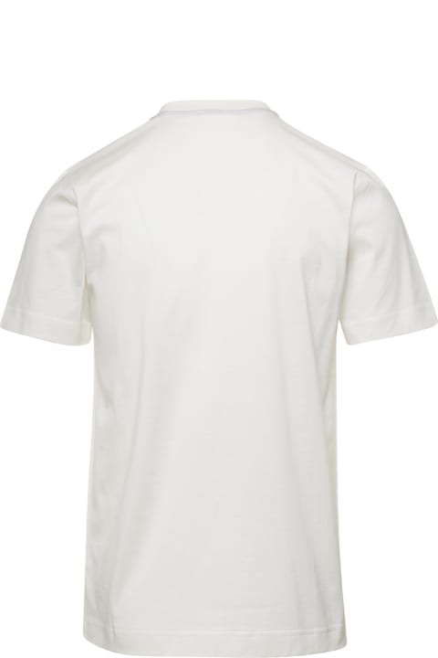 メンズ新着アイテム Burberry White T-shirt With Burberry Logo At The Front In Cotton Man