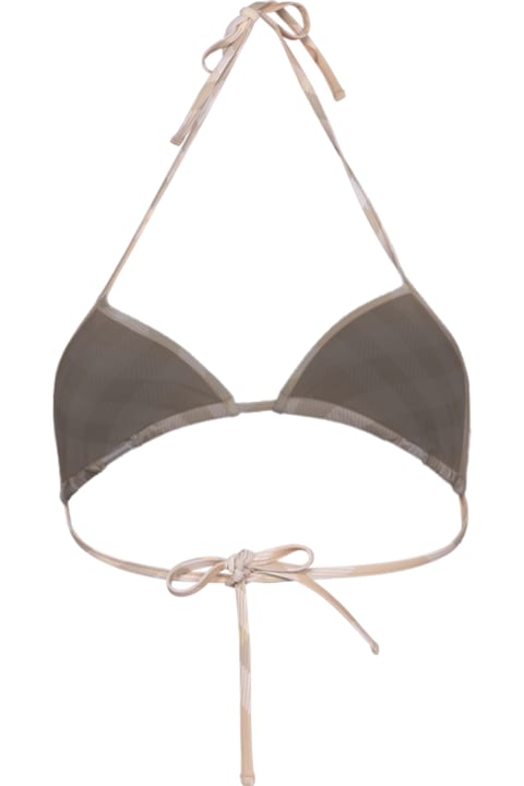 Swimwear for Women Burberry Checked Halterneck Triangle Bikini Top