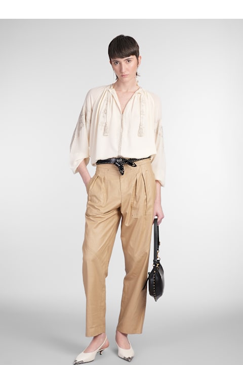 Isabel Marant Pants & Shorts for Women Isabel Marant Fidji Pants In Beige Linen