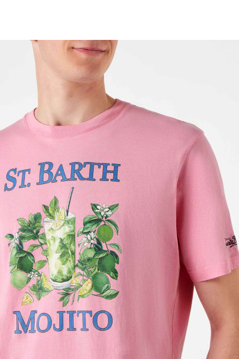 Homeware MC2 Saint Barth Man Cotton T-shirt With St. Barth Mojito Print