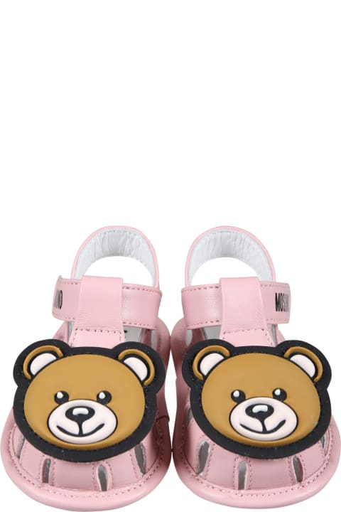 ベビーボーイズ シューズ Moschino Pink Sandals For Baby Girl With Teddy Bear