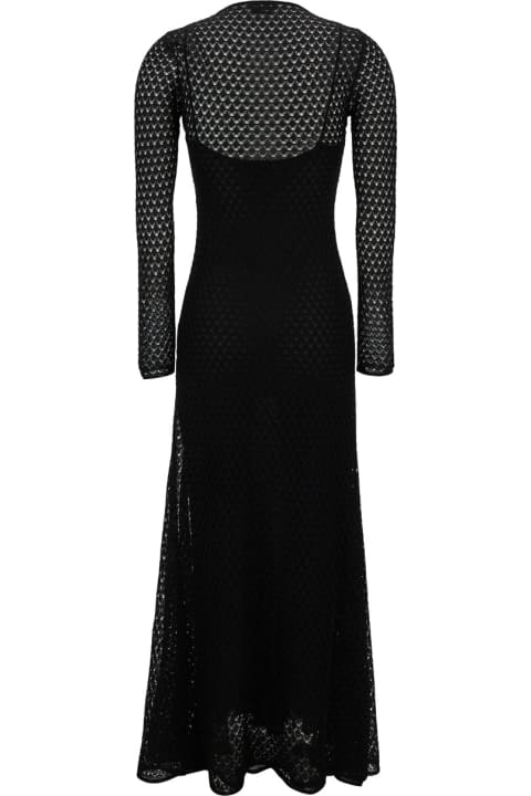 Tom Ford for Women Tom Ford Black Crochet Weave Long Dress In Viscose Woman