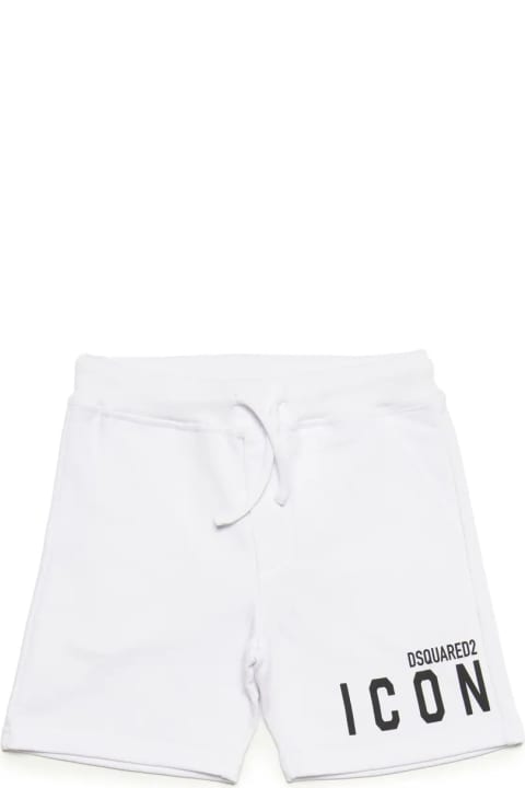 Bottoms for Boys Dsquared2 White Sports Shorts With Logo