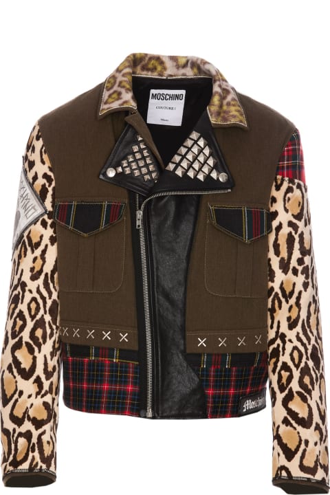 Moschino Coats & Jackets for Men Moschino Patchwork Military Jacket