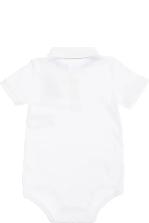 Polo Ralph Lauren Bodysuits & Sets for Baby Girls Polo Ralph Lauren White One-piece With Classic Collar And Pony Embroidery On The Front In Cotton Baby