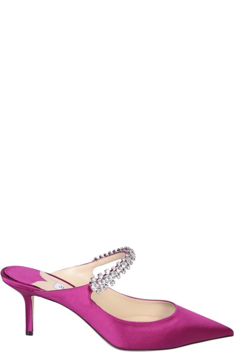 Fuchsia Satin Valentino Garavani Escape Mules | italist