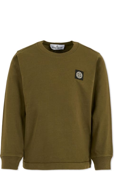 Homeware Stone Island Junior Green T-shirt For Boy With Compass
