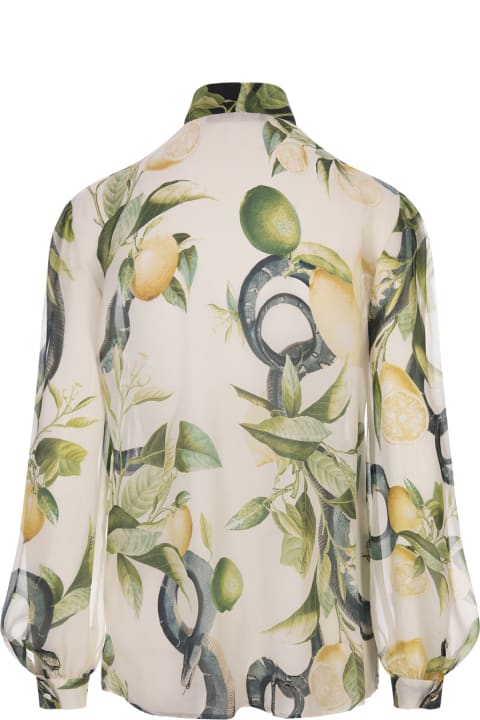 Roberto Cavalli Topwear for Women Roberto Cavalli Ivory Shirt With Lemons Print