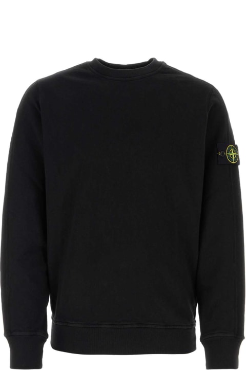 Stone Island Fleeces & Tracksuits for Men Stone Island Black Cotton Sweatshirt