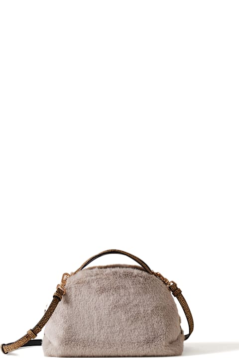 Borbonese Women Borbonese Borsa Bauletto Small In Faux Fur With Shoulder Strap