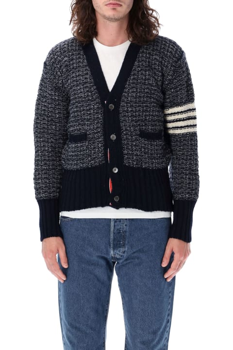 Sweaters for Men Thom Browne Tuck Stitch Classic V Neck Cardigan In