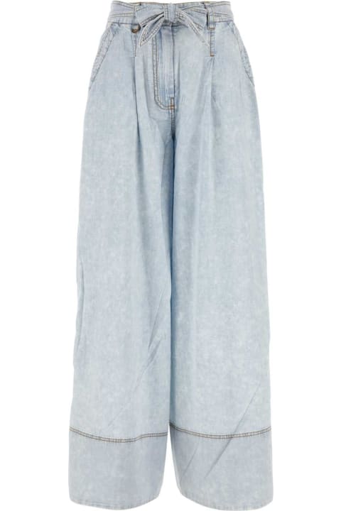 Pants & Shorts for Women Zimmermann Light Blue Denim Wide-leg Pant