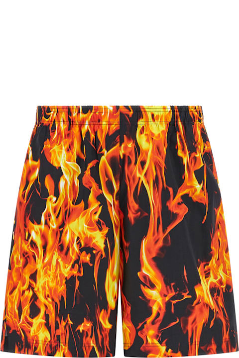 VETEMENTS for Men VETEMENTS 'black & Orange Fire' Bermuda Shorts