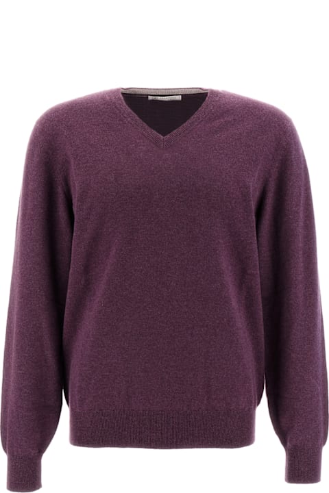 Fashion for Men Brunello Cucinelli Plum Cashmere Sweater