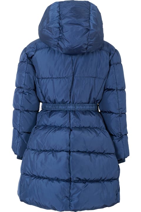 Homeware Monnalisa Blue Down Jacket For Girl With Logo
