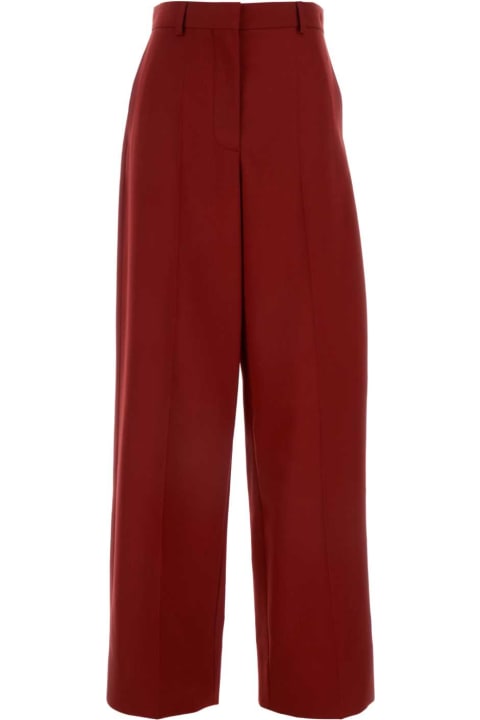 Stella McCartney Pants & Shorts for Women Stella McCartney Tiziano Red Wool Ruby Wide-leg Pant