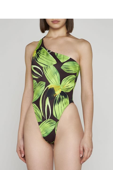 Louisa Ballou ملابس سباحة لـ السيدات Louisa Ballou Plunge Print Swimsuit