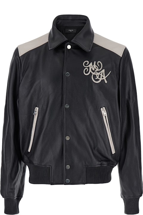 AMIRI Coats & Jackets for Men AMIRI Black Bomber Jacket With Logo Detail In Leather Man