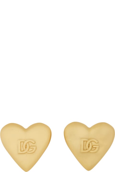 Jewelry for Women Dolce & Gabbana Heart Earrings With Dg Logo