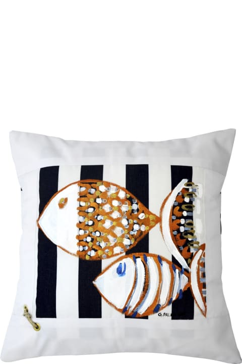 Le Botteghe su Gologone for Women Le Botteghe su Gologone Cotton Hand Painted Indoor Cushion 50x50 cm