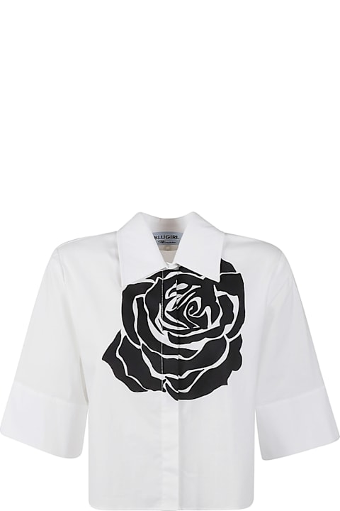 ウィメンズ Blugirlのトップス Blugirl Rose Print Cropped Shirt