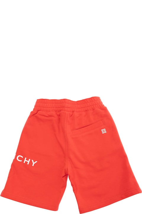 خصم على أولاد Givenchy Red Shorts With Logo Lettering On The Side And 4g Logo On The Rear In Cotton Blend Boy