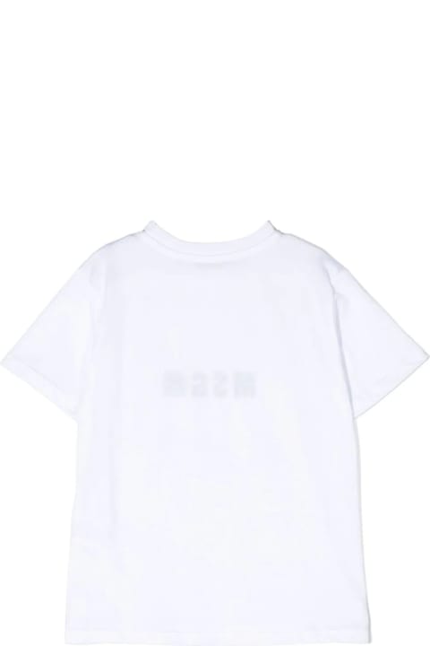 Kids White T-shirt With Logo And Graphic Print
