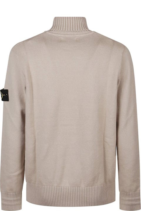 Sweaters for Men Stone Island Logo Patch Roll Neck Jumper