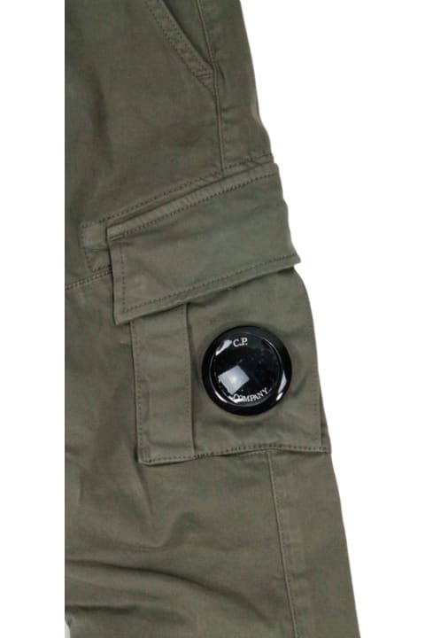 Bottoms for Boys C.P. Company Cargo Pants With Pockets And Lens With Internal Drawstring And America Pockets With Zip And Button Closure