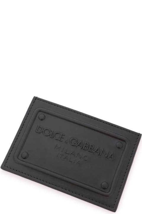 Dolce & Gabbana Wallets for Men Dolce & Gabbana Leather Card Holder With Logo