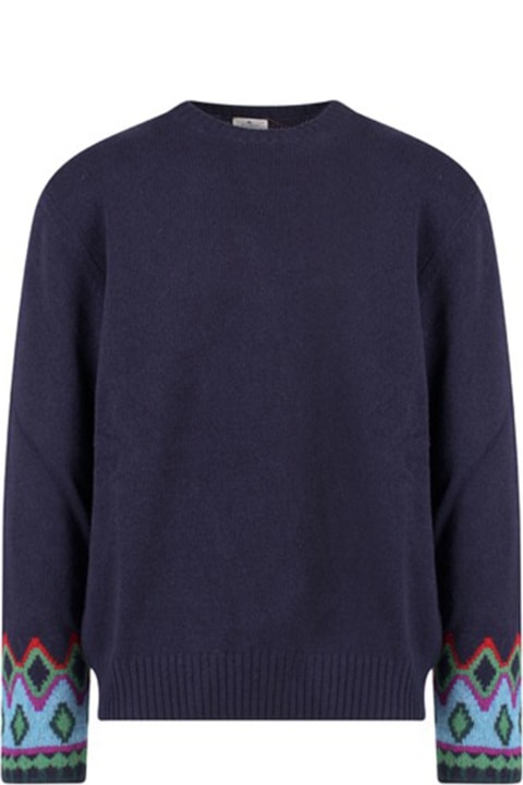 Etro Sweaters for Men Etro Crewneck Sweater With Embroidery