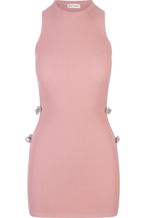 ウィメンズ新着アイテム Mach & Mach Pink Stretch Mini Dress With Applications