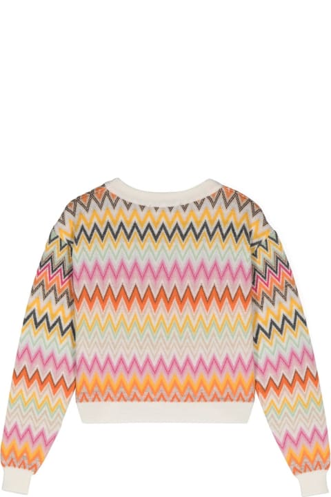 Missoni Sweaters & Sweatshirts for Girls Missoni Wool Sweater With Multicoloured Zigzag Pattern